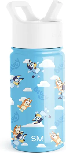 Vista 70 de Simple Modern Kids Summit - Botella de agua con tapa con pajilla, vaso de acero inoxidable de 14 onzas con aislamiento para niñas, para la escuela