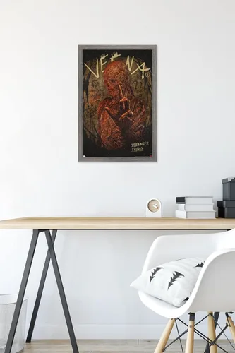 Vista 6 de Trends International Netflix Stranger Things: Season 4 - Póster de pared de Vecna, 14.725 x 22.375 pulgadas, versión enmarcada de madera de granero