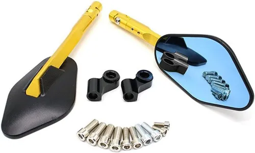 Vista 7 de Espejos traseros universales para motocicleta, espejos retrovisores CNC para Kawasaki para VERSYS 1000 ER6N para Yamaha XTZ 250 FZ6R para Suzuki Azul