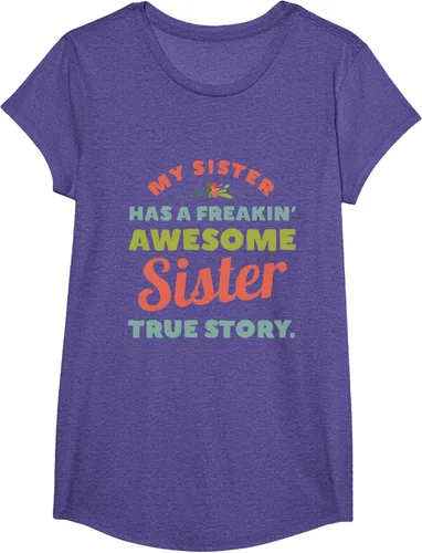 Vista 19 de Camiseta My Sister Has A Freakin Awesome Sister True Story, Negro, S