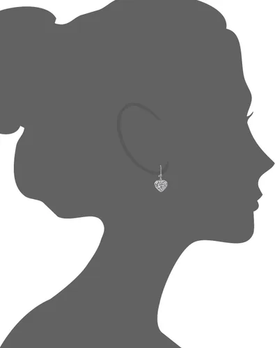 Vista 6 de G&H - Juego de aretes colgantes y colgantes de plata de ley con forma de corazón de filigrana, Metal