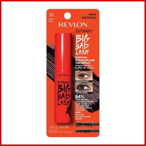 Vista 6 de Revlon Rímel, So Fierce Big Bad Lash Maquillaje de Ojos, Voluminizante, Relleno de Media para Ella, Dura hasta 24 Horas, 761 Negro, 0.34 fl oz