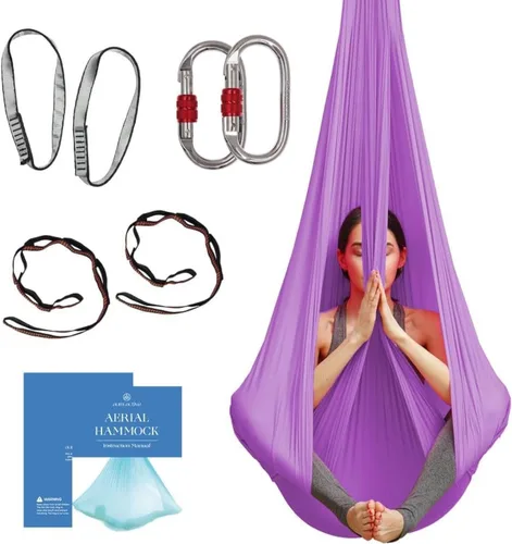 Vista 7 de Aerial Yoga Hammock Swing, 4.5 Yards, Aerial Silks with Hardware