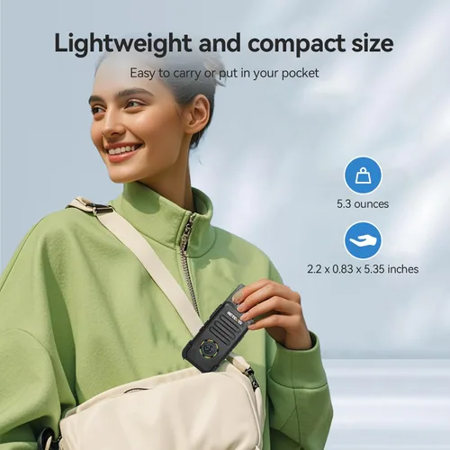 Vista 8 de Retevis RT22S Walkie Talkies para adultos, radio de 2 vías con auricular, pantalla de canal, recargable, radio bidireccional FRS portátil, mini