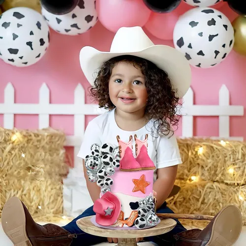 Vista 3 de 25 piezas de adornos para tarta de vaquera, adornos para pastel con sombrero y bota de vaquera, adorno para pastel con bola de disco, adorno