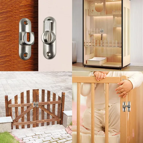 Vista 5 de Cerradura de puerta de granero de 90/180 grados, pestillo de puerta corredera abatible de 3.15 pulgadas, cerradura de puerta deslizante de seguridad