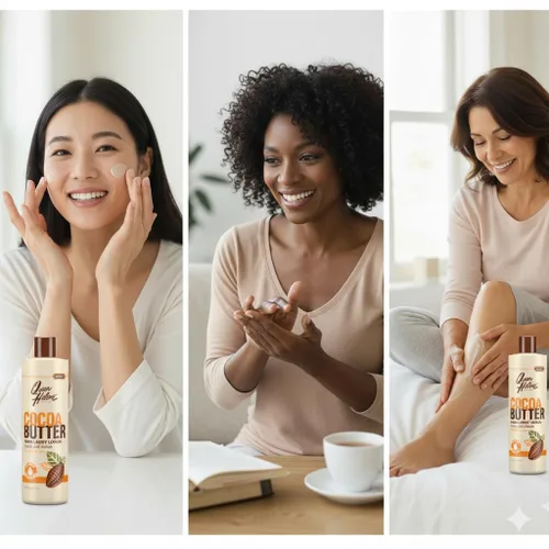 Vista 5 de Queen Helene Loción para manos y cuerpo de manteca de cacao – Fórmula ultra hidratante para una piel suave y radiante, 16 onzas, paquete de 3