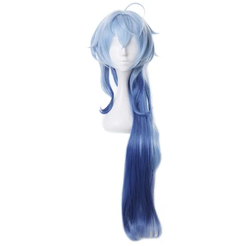 Vista 12 de Genshin Impact Columbina peluca de cosplay con gorra de peluca, longitud aproximada de 43.3 pulgadas