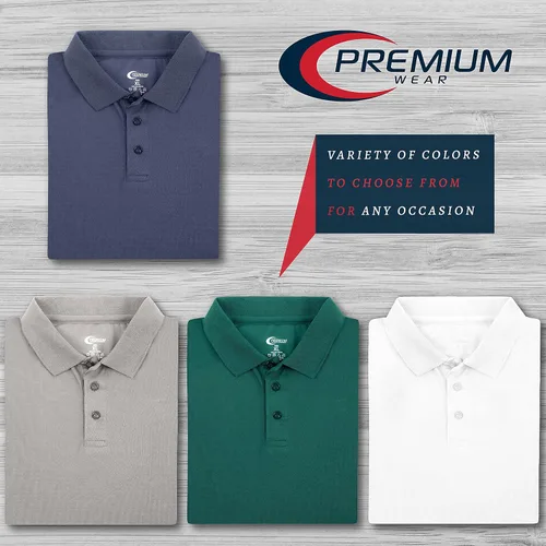 Vista 9 de Premium Wear - Camisetas tipo polo para hombre, con gran absorción de humedad