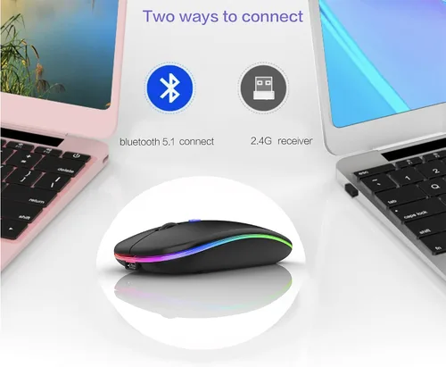 Vista 2 de PEIBO Ratón inalámbrico Bluetooth para portátil Mac, Mac, MacBook, iPad, MacBook Air, MacBook Pro, PC, computadora de escritorio, Windows, Chromebook