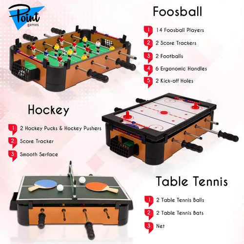 Vista 5 de Point Games Mesa de hockey, mini juegos de mesa para niños, juego de arcade para niños y niñas, gran regalo para niños a partir de 3 años