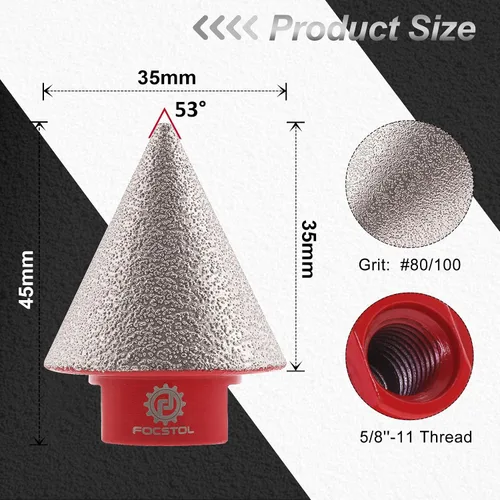 Vista 2 de FOCSTOL Broca de biselado de diamante – Broca avellanada de 1-3/8 pulgadas (1.378 in) para agujeros existentes, ampliación, modelado y recorte