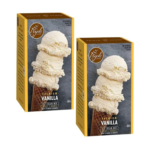Vista 10 de Triple Scoop - Pastel de cumpleaños prémium (2) mezcla de helado para hacer helados. Simple, fácil, delicioso. De mezcla gourmet a máquina en 5