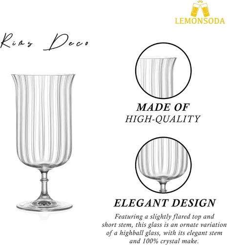 Vista 5 de LEMONSODA Crystal Coupe - Copas de cóctel y vino, Lotus, Deco, 12 onzas Juego de 2 vasos aptos para lavavajillas, para bar y fiesta de cóctel
