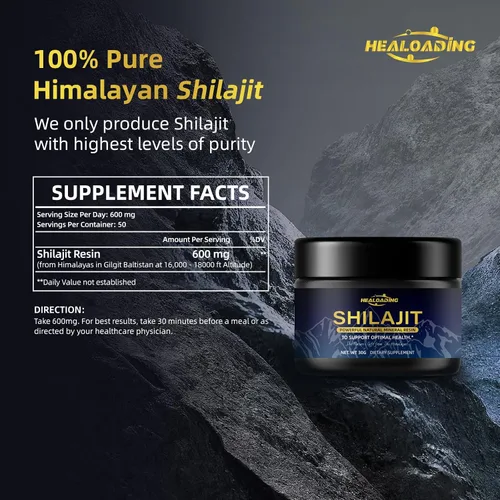 Vista 2 de Shilajit Resina 100% Himalaya Shilajit: apoya la energía, la inmunidad, antioxidante 1.06 oz Apto para veganos