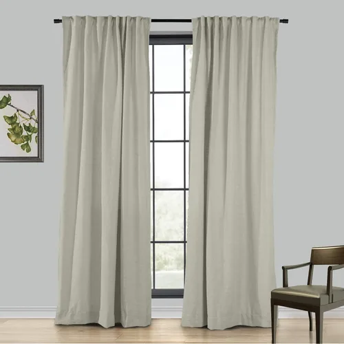 Vista 5 de ChadMade Cortina de lino de 100 pulgadas de ancho x 108 pulgadas de largo, panel de cortina para oscurecer la habitación, panel de cortina 4 en 1