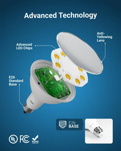 Vista 5 de Sunco Paquete de 12 Bombillas LED PAR38 para Luz de Inundación Exterior, Bombillas de Foco Exterior, Resistentes a la Intemperie, 1050 LM, 13W 3000K