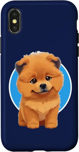 Vista 4 de iPhone 15 Cute Happy Chow Puppy Dog Cartoon Dog to Fall in Love Case