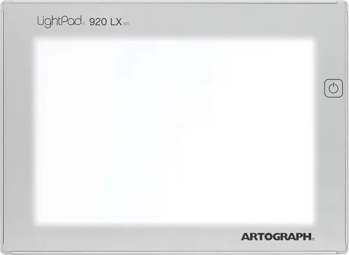 Vista 3 de Caja de luz LED delgada Artograph, 9" x 6" atenuable para dibujo y calcar, LightPad 920 LX