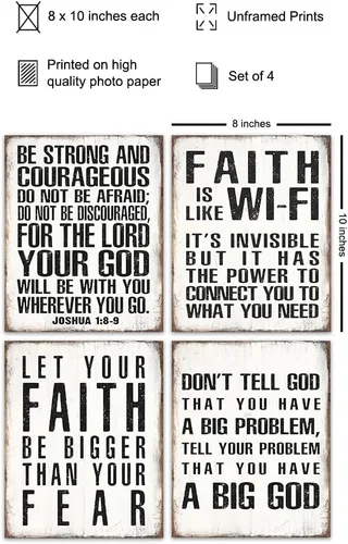 Vista 2 de Arte de pared con escritura religiosa espiritual, cristianismo masculino, regalos cristianos para hombres, decoración del hogar de la cueva