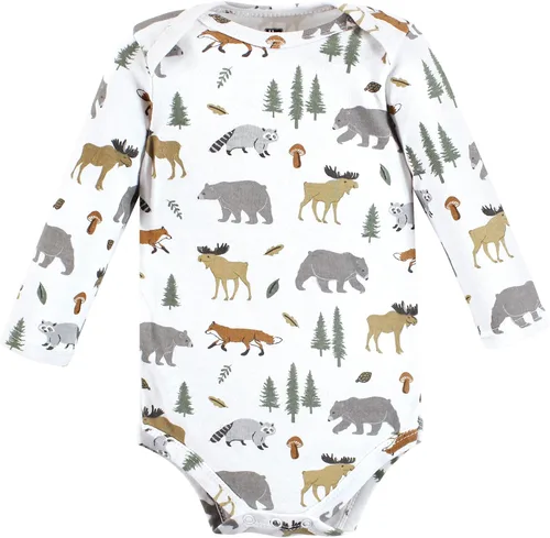 Vista 6 de Hudson Baby baby-boys Cotton Long-sleeve Bodysuits 5-pack