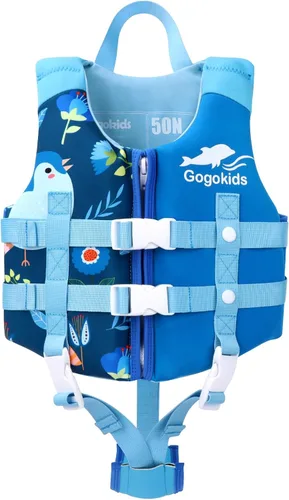 Vista 7 de Gogokids Chaleco de natación para niños pequeños, chaleco de natación de alta calidad para niños de 30-40-50-60-70-80 libras, flotadores para niños