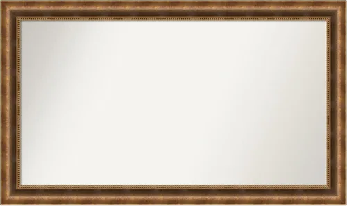 Vista 273 de Amanti Art Espejo de pared personalizado no biselado (25 x 25 pulgadas), marco de bronce acentuado, varios tamaños personalizados, espejo de baño