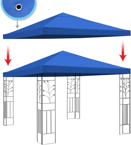 Vista 11 de BenefitUSA - Parasol de repuesto para cenador o toldo de patio de poliéster de una sola capa, Marrón topo