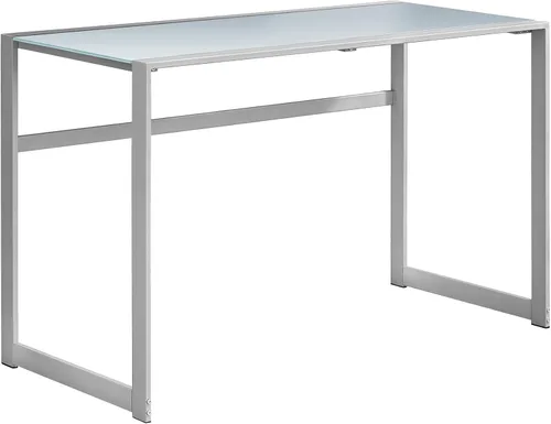 Vista 6 de Monarch Specialties Mesa de estudio para computadora portátil para el hogar y la oficina, escritorio de computadora con parte superior de vidrio