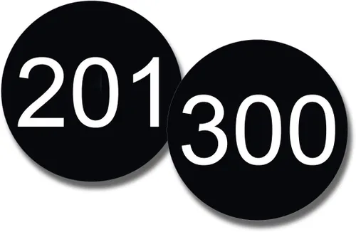 Vista 4 de Etiquetas para siesta, calcomanías de círculo numeradas negras, calcomanía Negro con números blancos