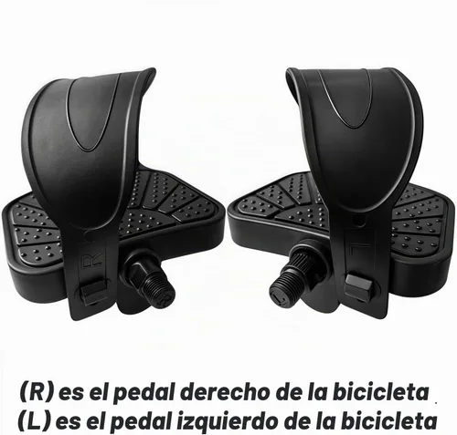 Vista 6 de YBEKI Pedales de bicicleta estática de grado profesional, eje de 9/16 pulgadas y 1/2 pulgadas, correas ajustables, se adapta a bicicletas Husillos