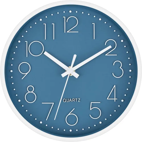 Vista 18 de Foxtop Reloj de pared atómico que funciona con pilas, redondo, analógico, moderno, juego automático para oficina, aula, dormitorio, cocina, sala
