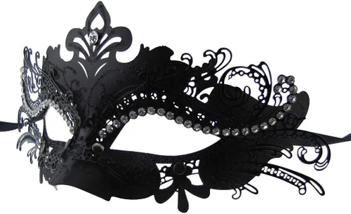 Vista 7 de Thmyo Máscara para parejas, máscara veneciana de metal brillante con diamantes de imitación, máscara de fiesta de disfraces de Halloween, paquete