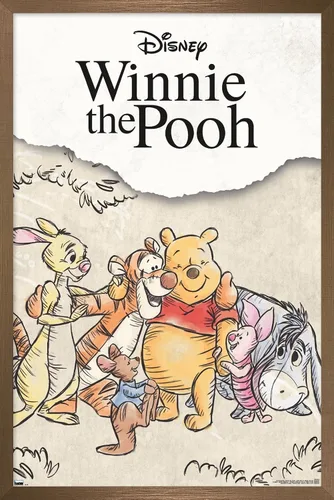 Vista 14 de Trends International Disney Winnie The Pooh - Póster de pared con dibujo grupal, 34 pulgadas de largo x 22.4 pulgadas, versión enmarcada en madera