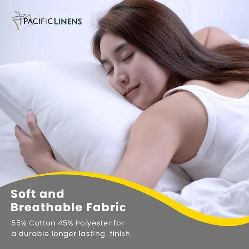 Vista 7 de Protector de almohada – Fundas de almohada de mezcla de polialgodón – Fundas de almohada resistentes al agua y al polvo – Protector de almohada
