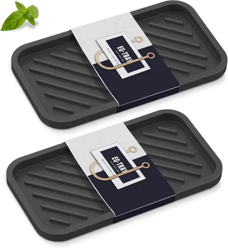 Vista 14 de EG-SIPRO Bandeja Organizadora de Fregadero de Cocina, Soporte para Esponja para Fregadero de Cocina Bandeja de Mostrador de Baño Portaesponjas