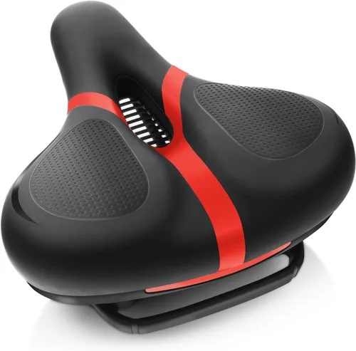 Vista 11 de Reemplazo de asiento de bicicleta, asiento de bicicleta para hombres y mujeres, cómodo sillín de bicicleta ancho con espuma viscoelástica acolchada
