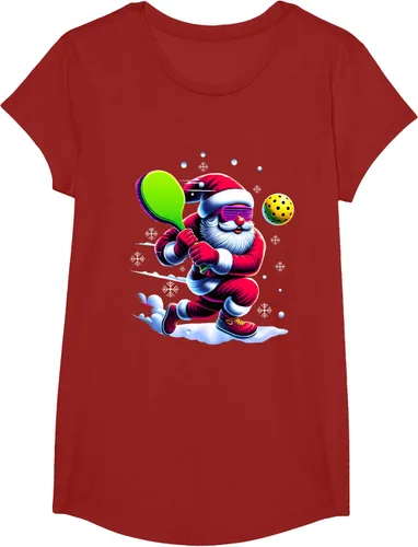 Vista 39 de Pickle Ball Navidad Santa Deporte Jugador Padel Raqueta Snow Camiseta Negro