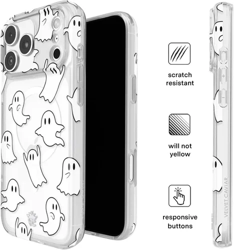 Vista 544 de VELVET CAVIAR Funda para iPhone 15, compatible con MagSafe, probada contra caídas de 10 pies, fundas protectoras de diseño, leopardo color rosa