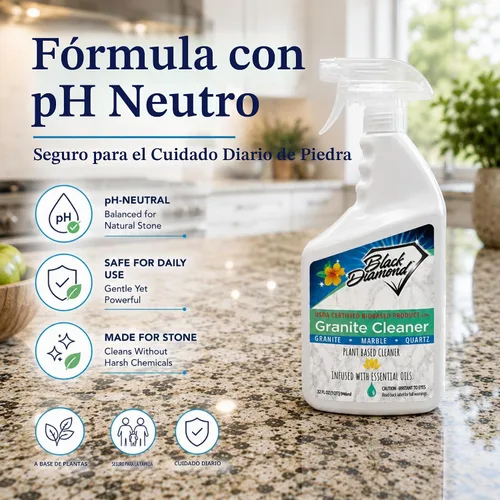Vista 7 de Black Diamond Stoneworks Limpiador de Encimeras de Granito: Certificado BIOBASED por USDA - Seguro para encimeras de granito y otras piedras.