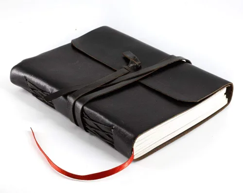 Vista 12 de KomalC Cuaderno de cuero hecho a mano 7x5 pulgadas Cuaderno vintage azul con papel en blanco sin renglones Diario de viaje antiguo, cuaderno