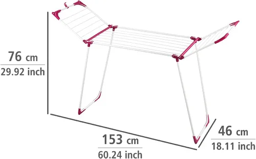 Vista 6 de Wenko Secador de ropa 42.7 ft Summer Dry-42.7 ft Longitud de secado, metal, blanco, 18.1 x 60.2 x 29.9 in