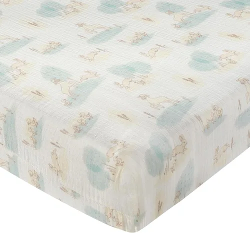 Vista 18 de Lambs & Ivy Signature Bunny Hop - Sábana bajera ajustable para cuna de algodón orgánico