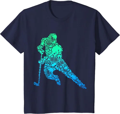 Vista 62 de Jugador de hockey sobre hielo Camiseta de hockey sobre hielo para hombres y niños Asphalt Grey