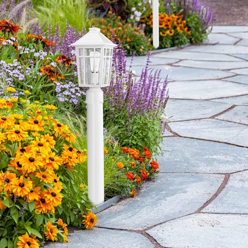Vista 7 de Darkaway Lámpara de poste para exteriores, carcasa de aluminio impermeable con vidrio, iluminación de cubierta de poste de valla para jardín, patio