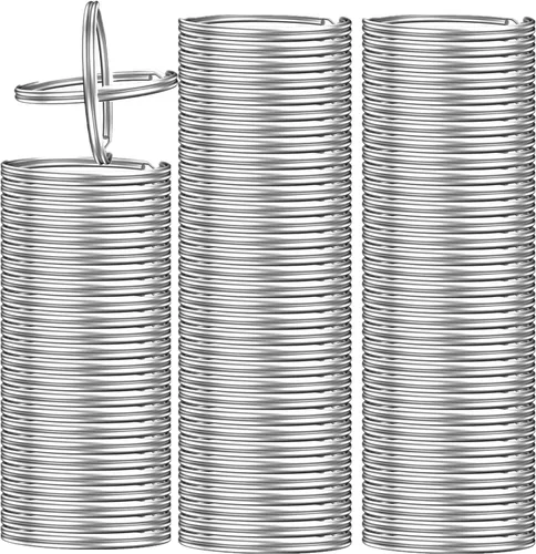 Vista 9 de 200 piezas de llaveros, anillos divididos a granel para llavero y manualidades (bronce)