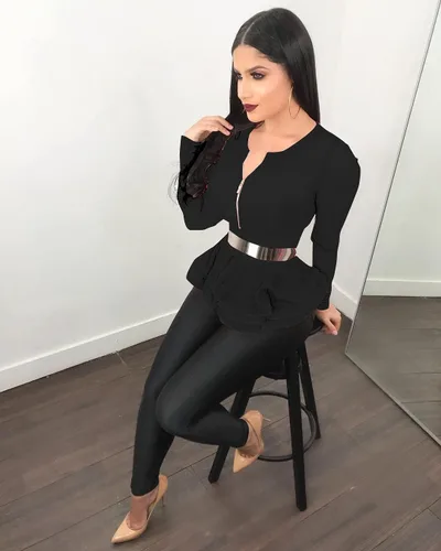 Vista 6 de Conjunto deportivo de dos piezas con cremallera y leggings ajustados para mujer
