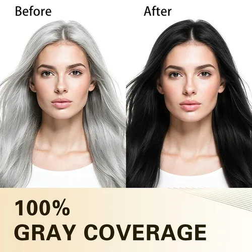 Vista 7 de Champú de tinte de cabello negro 3 en 1 color de cabello