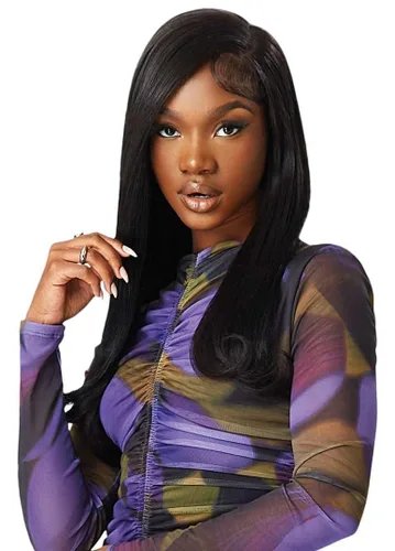 Vista 3 de Outre Tejido de Cabello Humano 100% Premium PAQUETE MORADO YAKI (10 Pulgadas, 1 Negro Azabache)