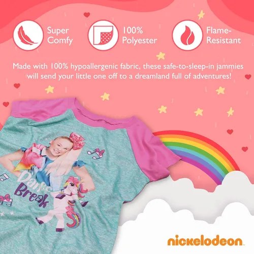 Vista 3 de JoJo Siwa Girls 3-Piece Loose-fit Pajamas Set